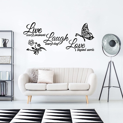 Etiquetas engomadas inspiradas de la pared del espejo de Live Every Mom Words Acrylic para la risa cada día