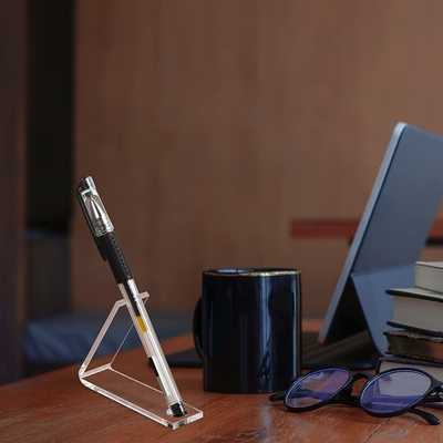 tenedor de acrílico del claro de los 8.4x2.4cm Pen Display Rack Household Usage