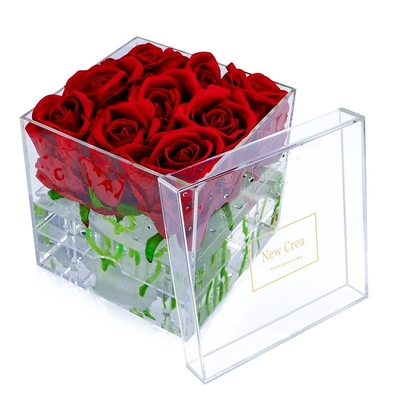 Caja de almacenamiento de acrílico de acrílico de PMMA para el regalo de boda del día de tarjetas del día de San Valentín