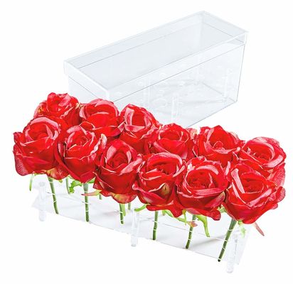 Decoración diaria de la caja de acrílico eterna impermeable de las rosas para 25 rosas