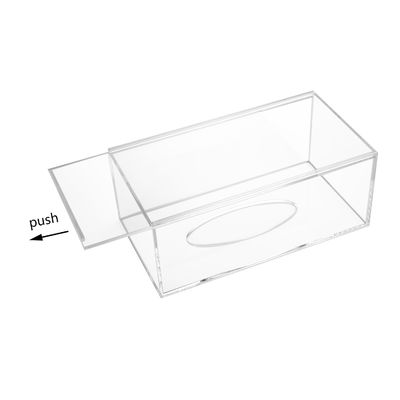 Tenedor de acrílico de la caja del tejido del plástico transparente de la caja de presentación del hotel rectangular