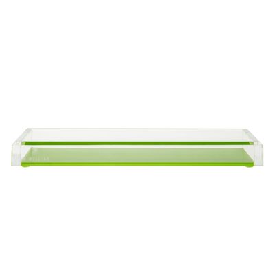 Bandeja de acrílico verde de Tray Display Plastic Desk Organizer de las palizadas