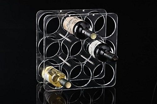 Estante de acrílico de la botella del lucite del plexiglás, tenedor de botella plástico de vino para el refrigerador