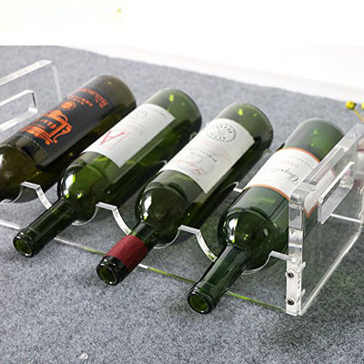 Tamaño apilable de PMMA del estante de acrílico transparente el 18.9x8x4cm del vino