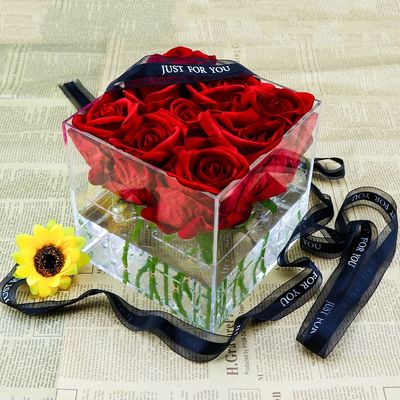 caja de acrílico gruesa de la flor de 0.5m m con los agujeros para el regalo de boda del día de tarjetas del día de San Valentín