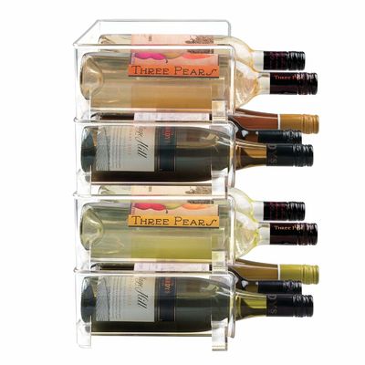 Alto estante de Clear Acrylic Wine del organizador del marco de la exhibición del acrílico de la intemperización