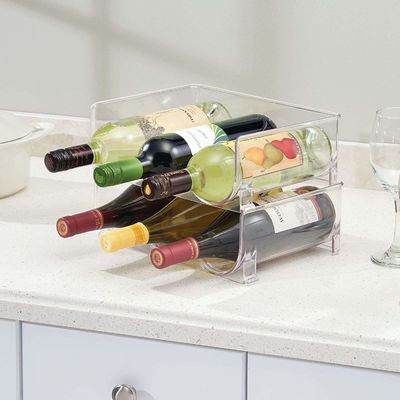 Tenedor de acrílico derecho apilable del estante del soporte de la botella para el refrigerador de la despensa de la cocina
