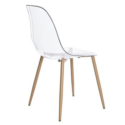Silla de acrílico del fantasma del claro del ODM del OEM, piernas del metal de Eames Style Plastic Chair With