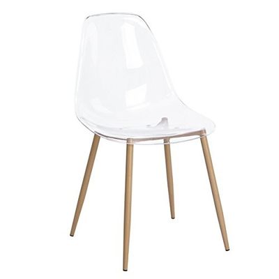 Silla de acrílico del fantasma del claro del ODM del OEM, piernas del metal de Eames Style Plastic Chair With
