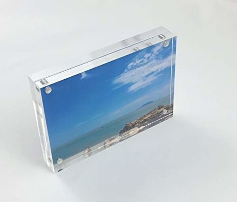 Exhibición de acrílico Frameless gruesa del marco PMMA de la foto del imán del refrigerador
