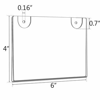 El soporte de acrílico horizontal 4x6 de la pared de los tenedores de la muestra modificó el logotipo para requisitos particulares